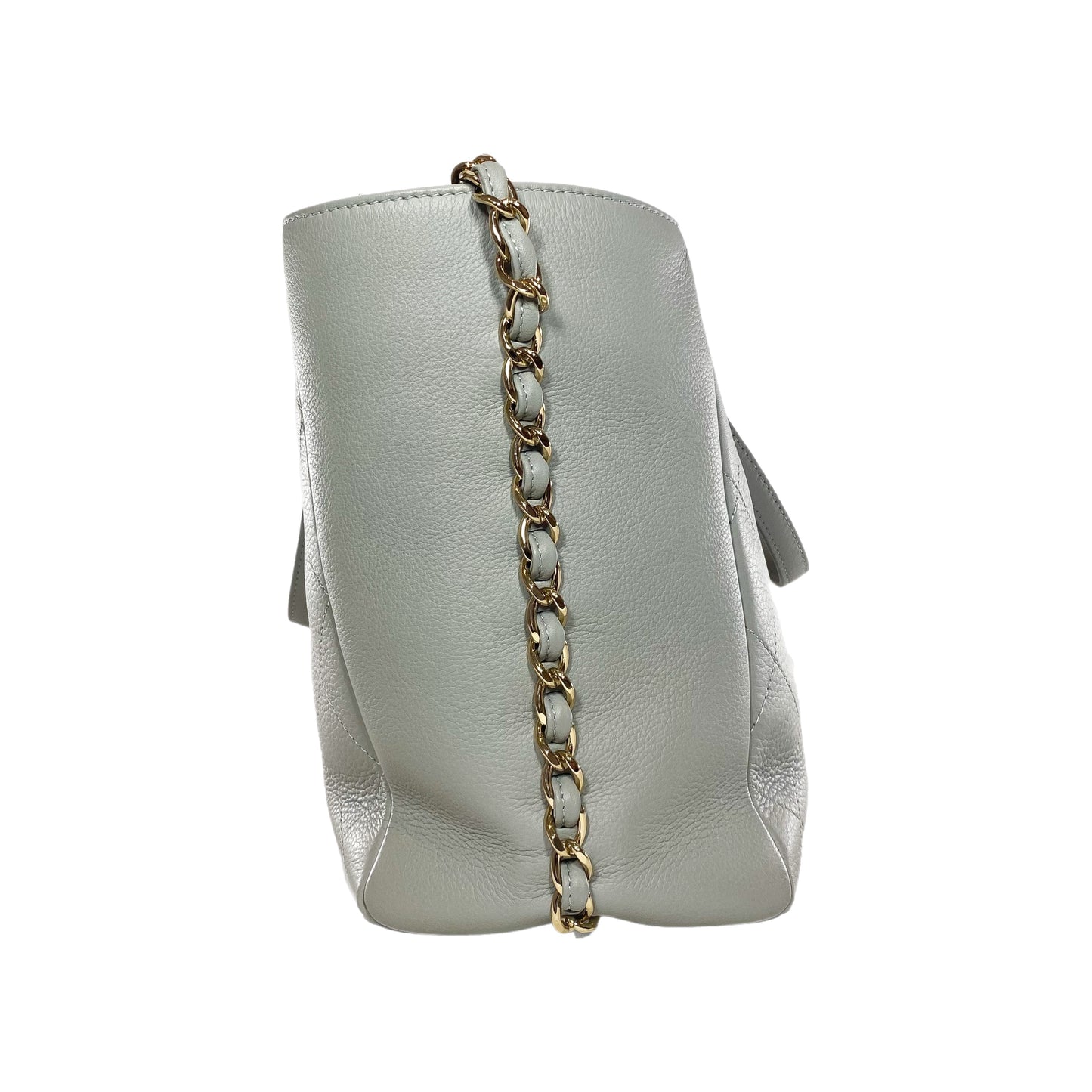 Chanel Gray Stitched Medium Shopping Tote