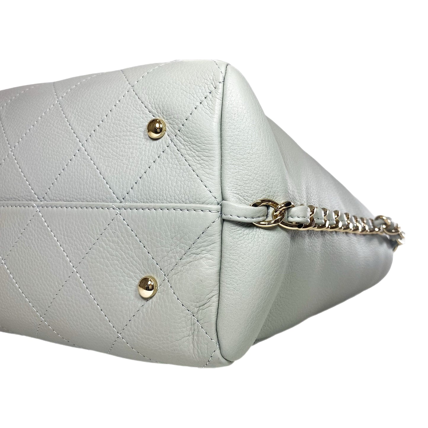 Chanel Gray Stitched Medium Shopping Tote