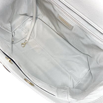 Chanel Gray Stitched Medium Shopping Tote