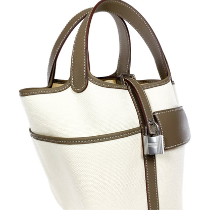 Hermes Picotin 18 Ecru Etoupe Cargo Palladium Hardware