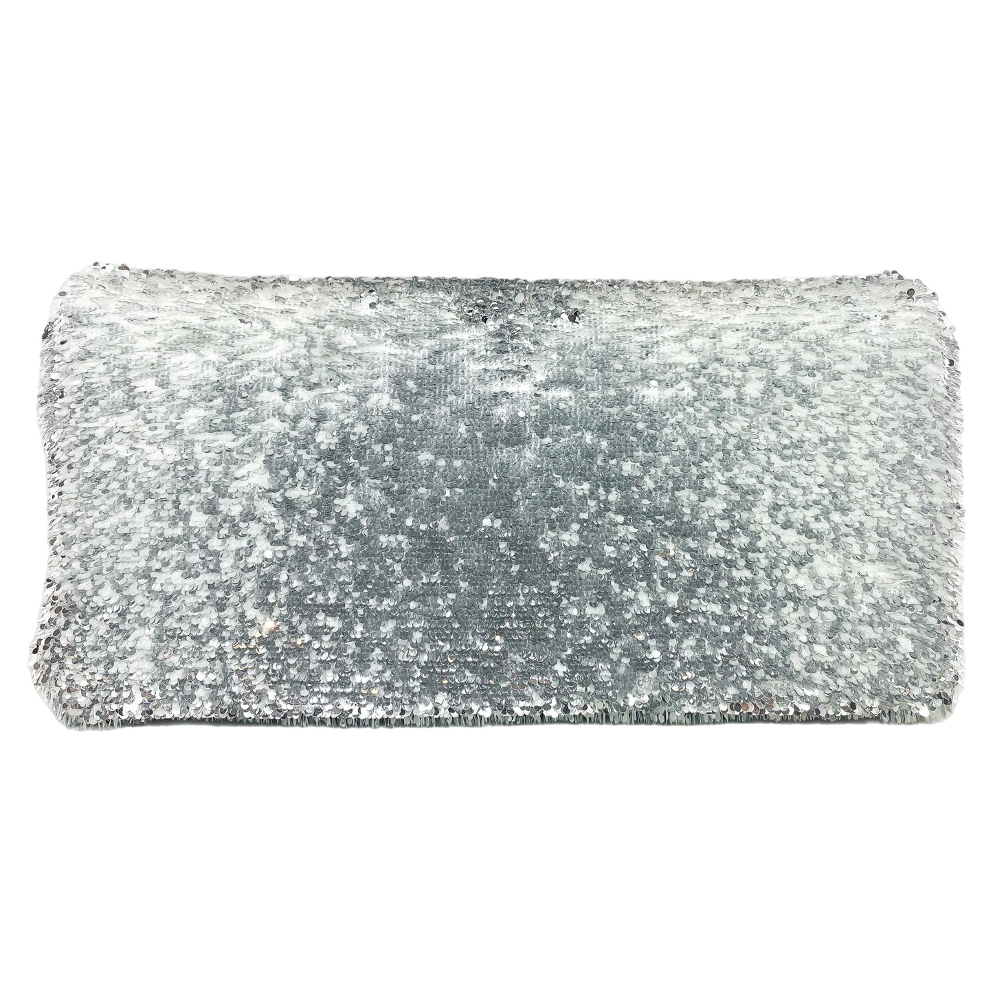 Chanel White Silver Sequin Flap Bag