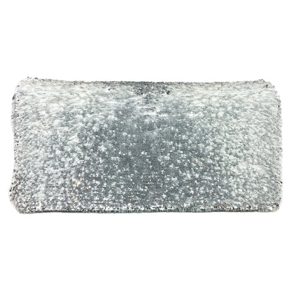 Chanel White Silver Sequin Flap Bag