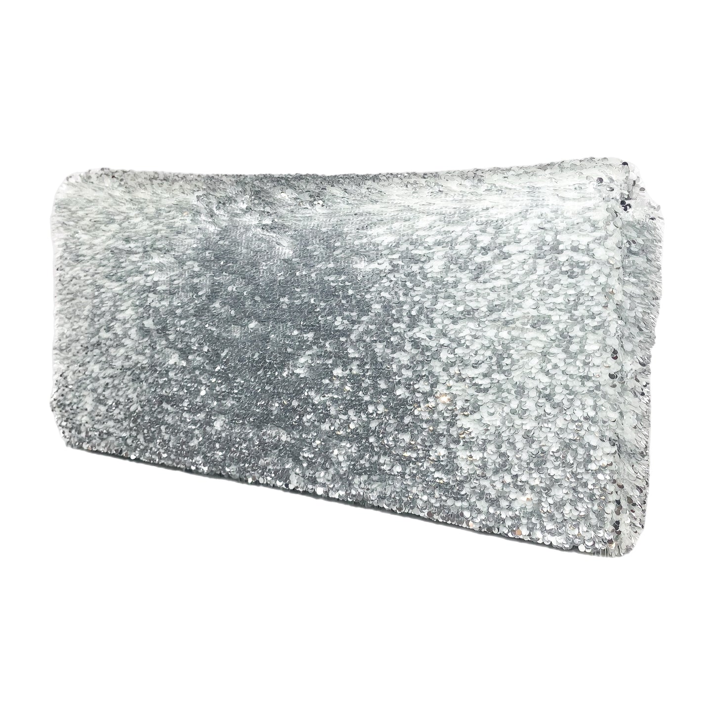 Chanel White Silver Sequin Flap Bag
