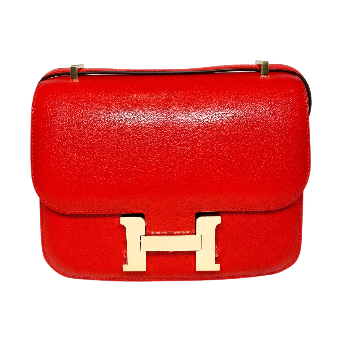 Hermes Constance 18 Rouge de Coeur Chevre Gold Hardware - Online Only