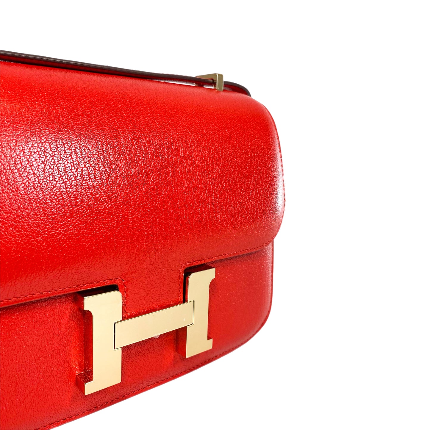 Hermes Constance 18 Rouge de Coeur Chevre Gold Hardware - Online Only