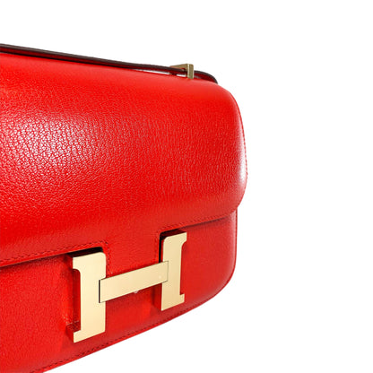 Hermes Constance 18 Rouge de Coeur Chevre Gold Hardware - Online Only