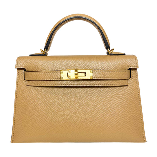 Hermes Mini Kelly 20 Chai Epsom Gold Hardware