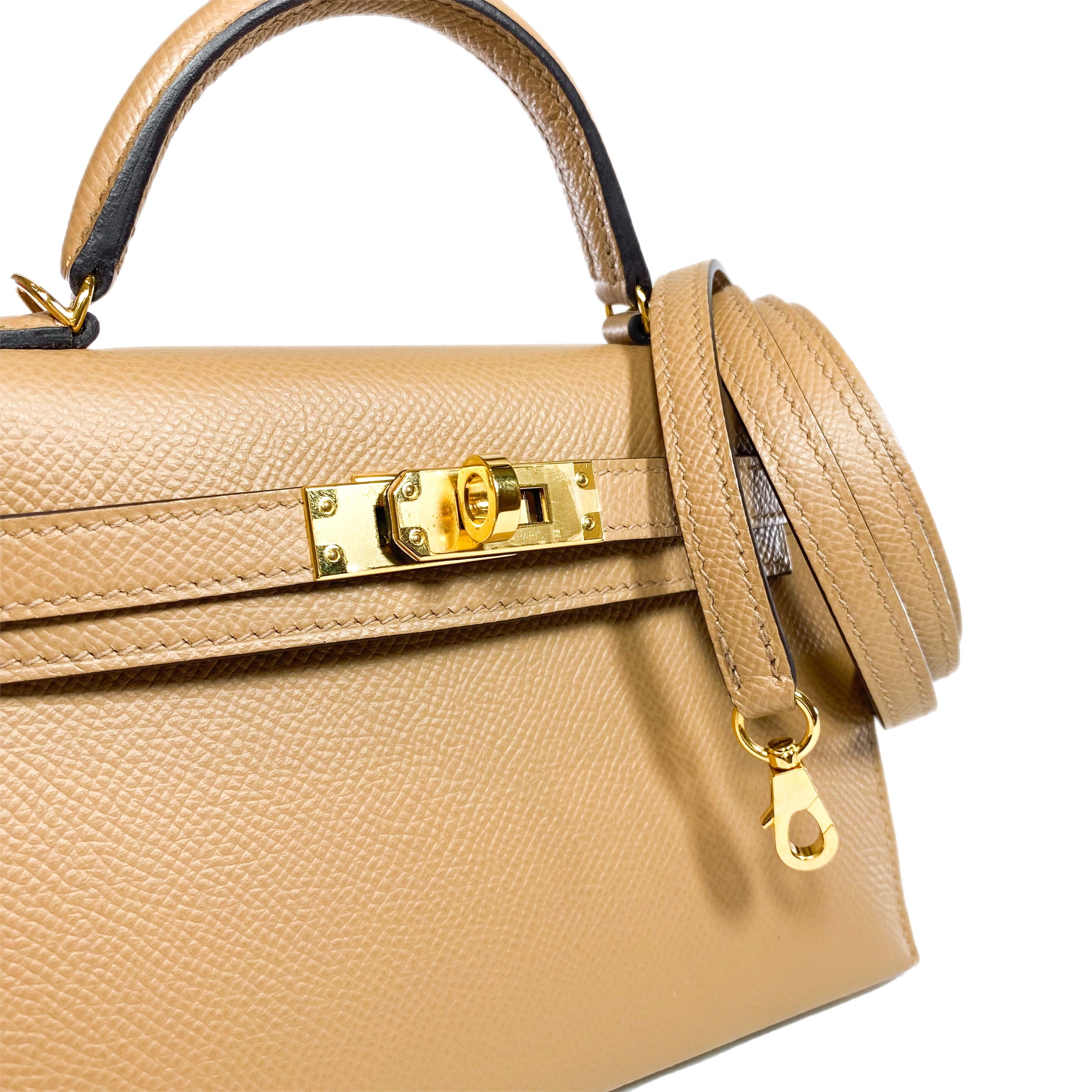 Hermes Mini Kelly 20 Chai Epsom Gold Hardware