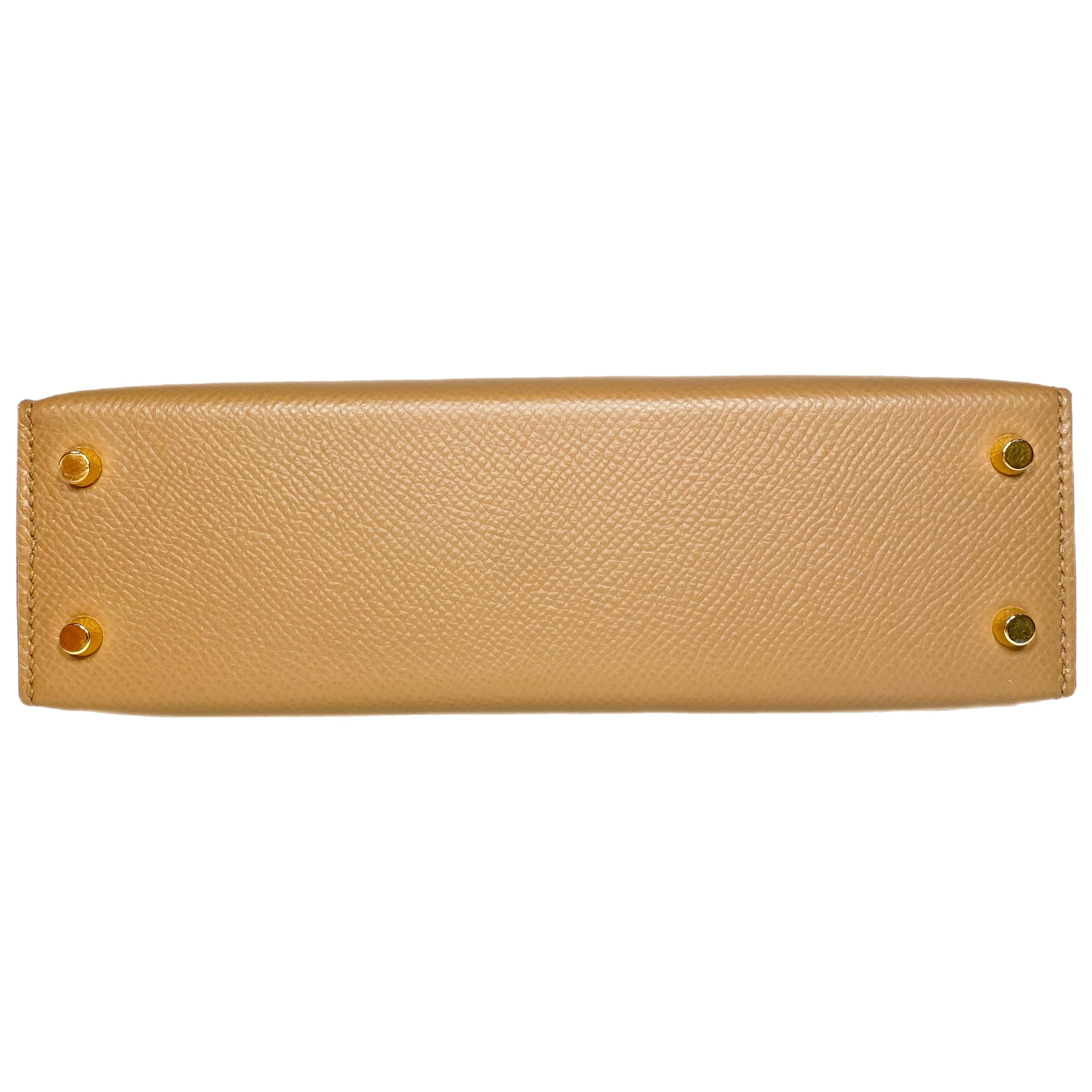 Hermes Mini Kelly 20 Chai Epsom Gold Hardware