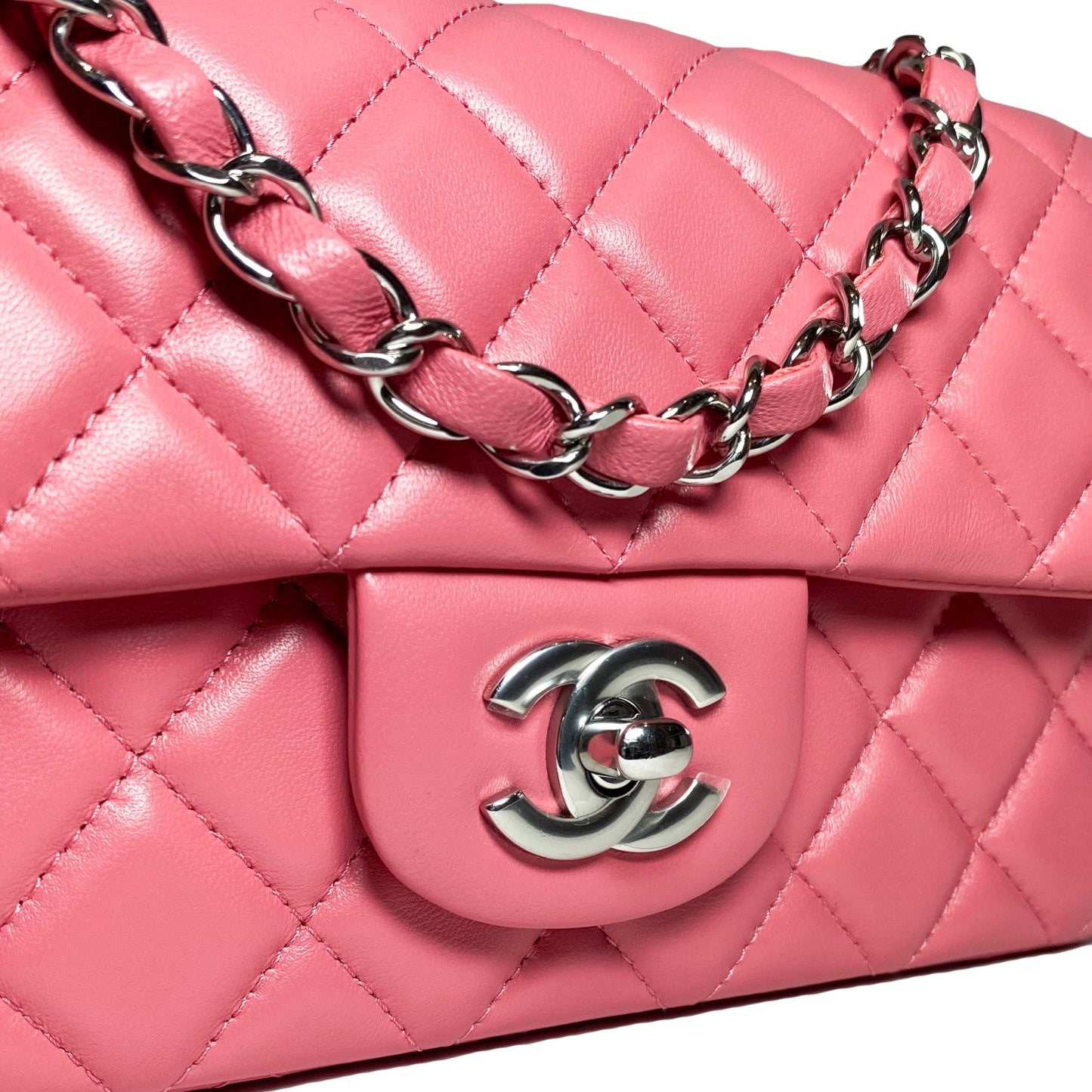 Chanel Pink Lambskin Mini Rectangle