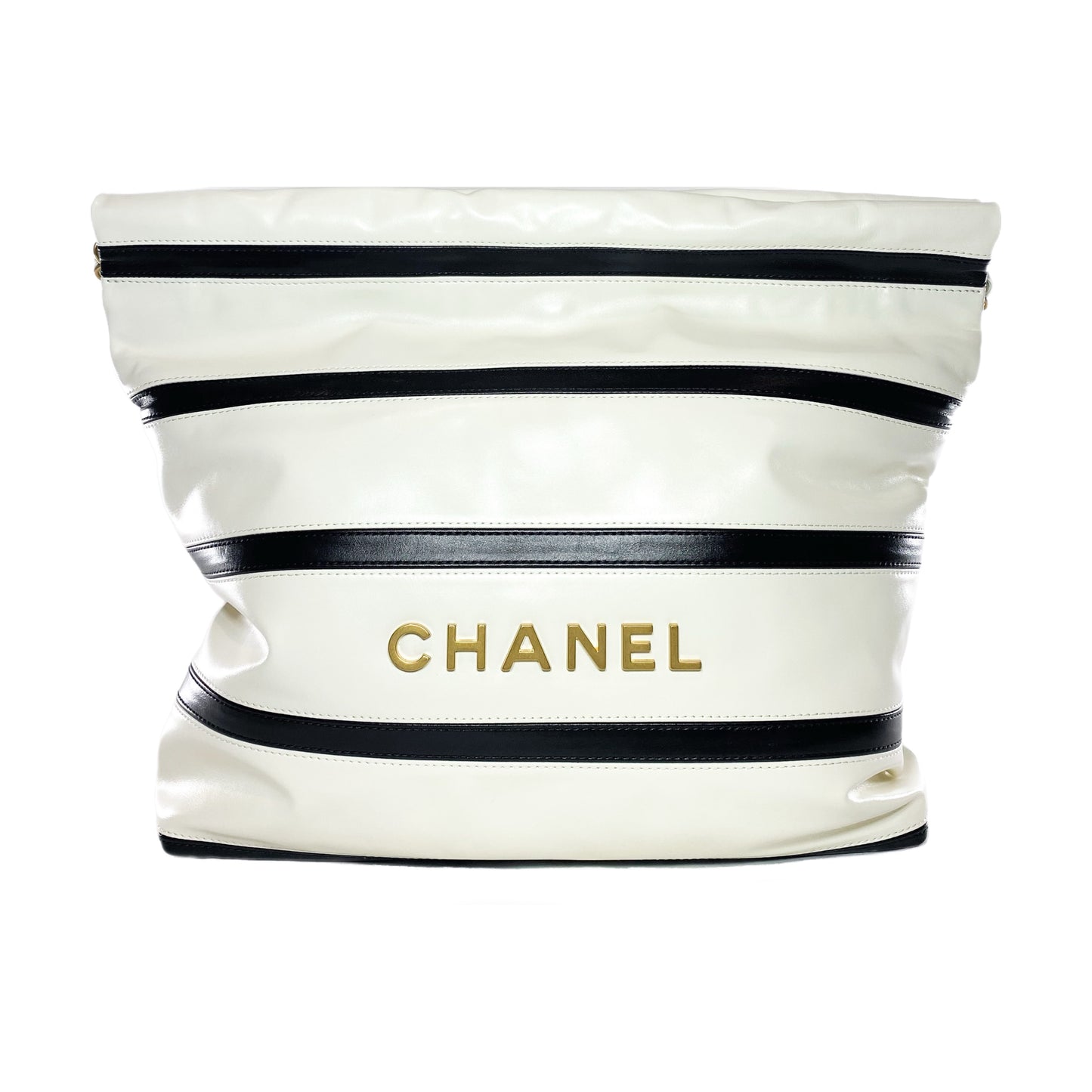 Chanel 22 White Black Striped