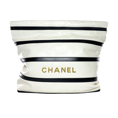 Chanel 22 White Black Striped