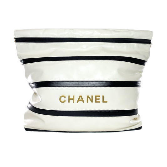Chanel 22 White Black Striped