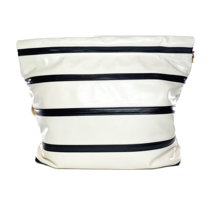 Chanel 22 White Black Striped