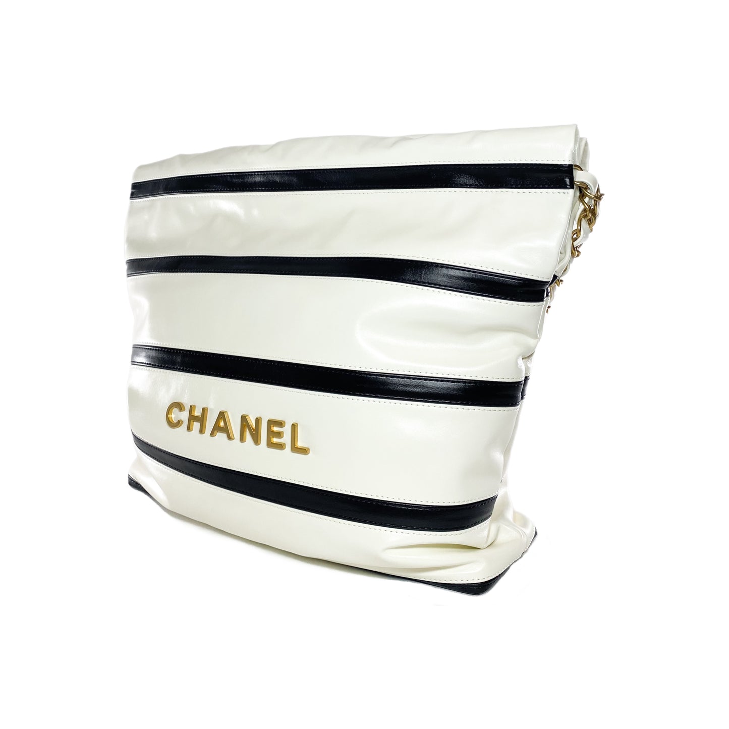 Chanel 22 White Black Striped