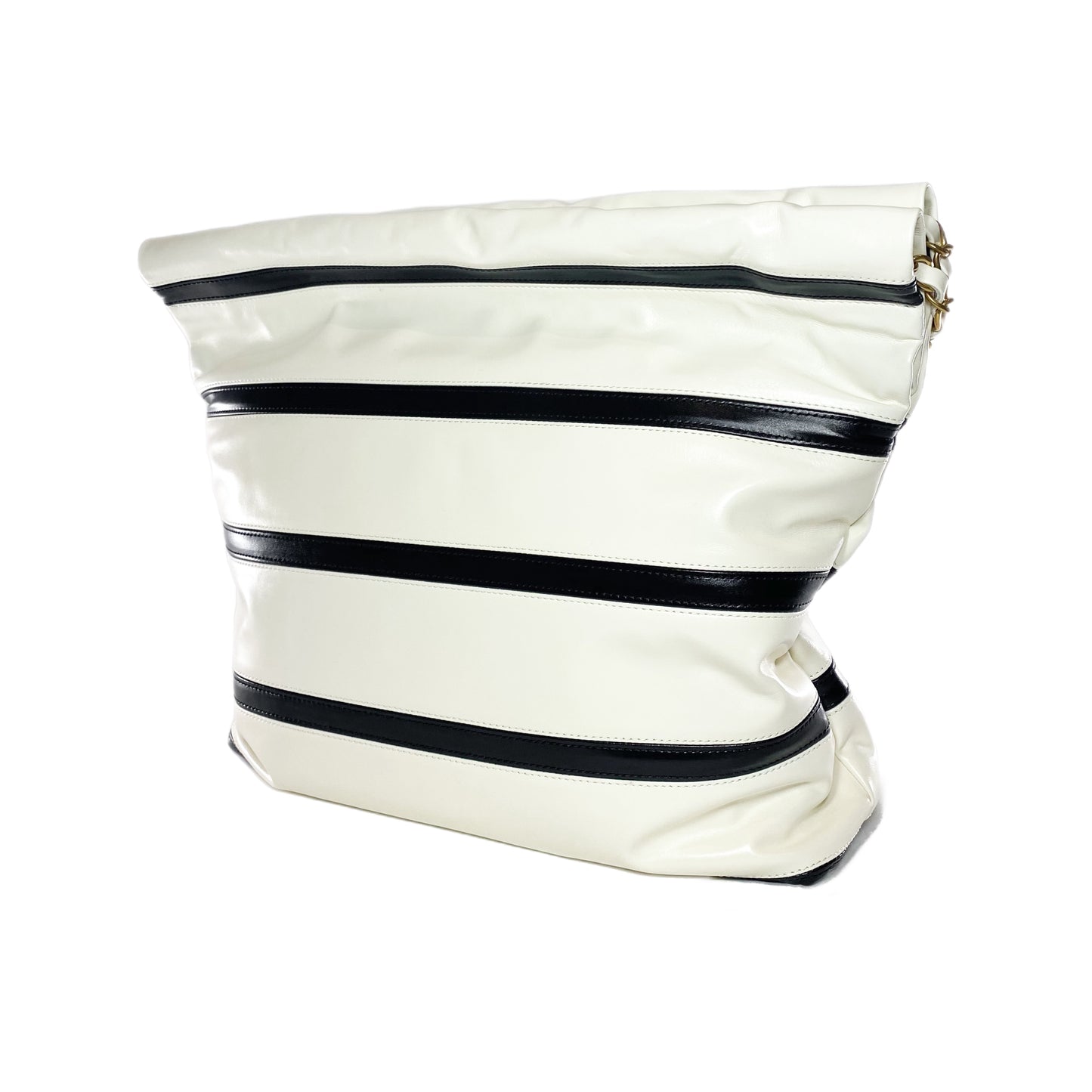 Chanel 22 White Black Striped