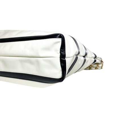 Chanel 22 White Black Striped