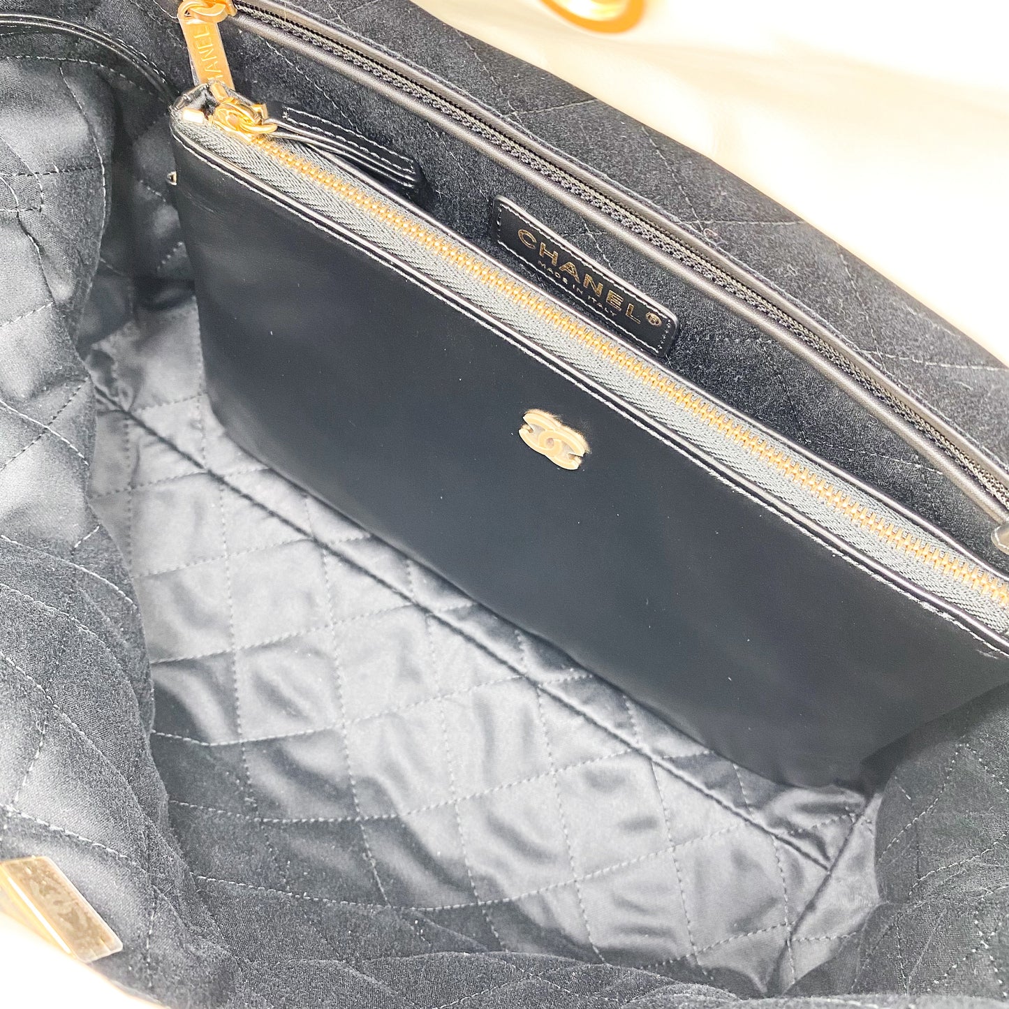 Chanel 22 White Black Striped