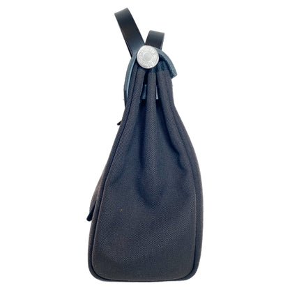 Hermes Black Ebene Toile Vache Hunter Herbag Zip 31 PM