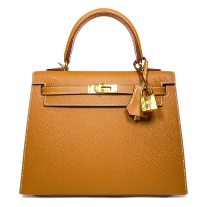 Hermes Kelly 25 Gold Sellier Epsom Gold Hardware