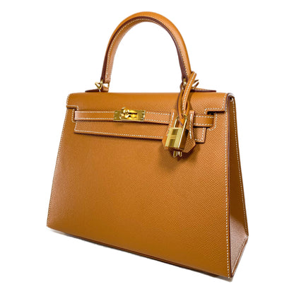 Hermes Kelly 25 Gold Sellier Epsom Gold Hardware