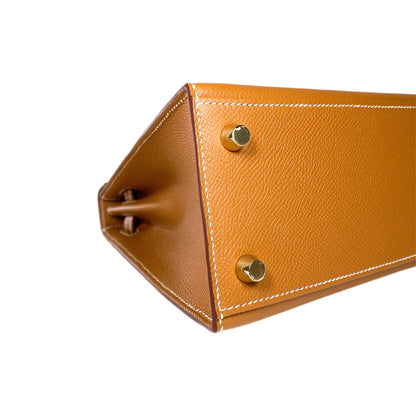 Hermes Kelly 25 Gold Sellier Epsom Gold Hardware