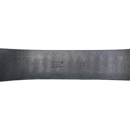 Chanel Black Silver Chain Wide Turnlock Cuff