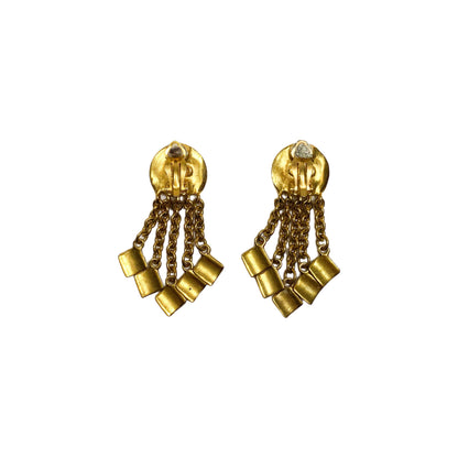 Chanel Gold Fringe Vintage Drop Earrings