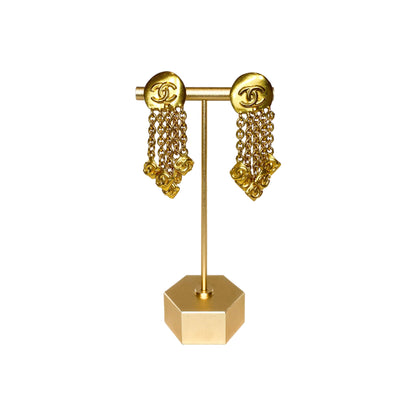 Chanel Gold Fringe Vintage Drop Earrings