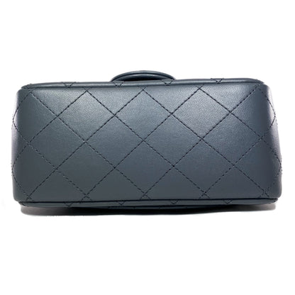 Chanel Dark Gray Mini Square Pearl Crush Flap Bag