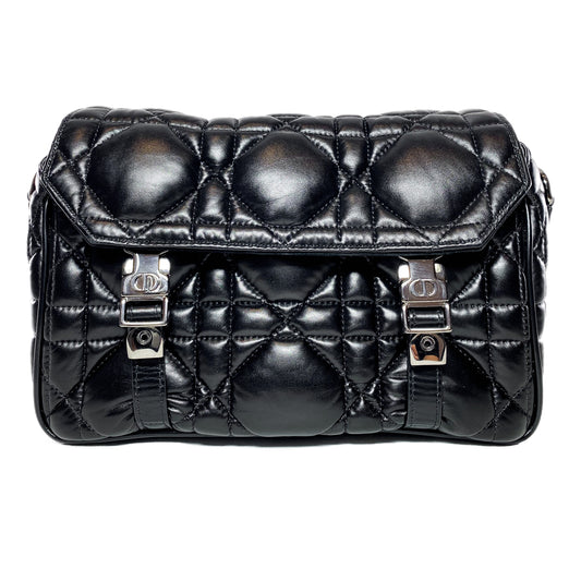 Dior Black Small Macrocannage Diorcamp Messenger Bag