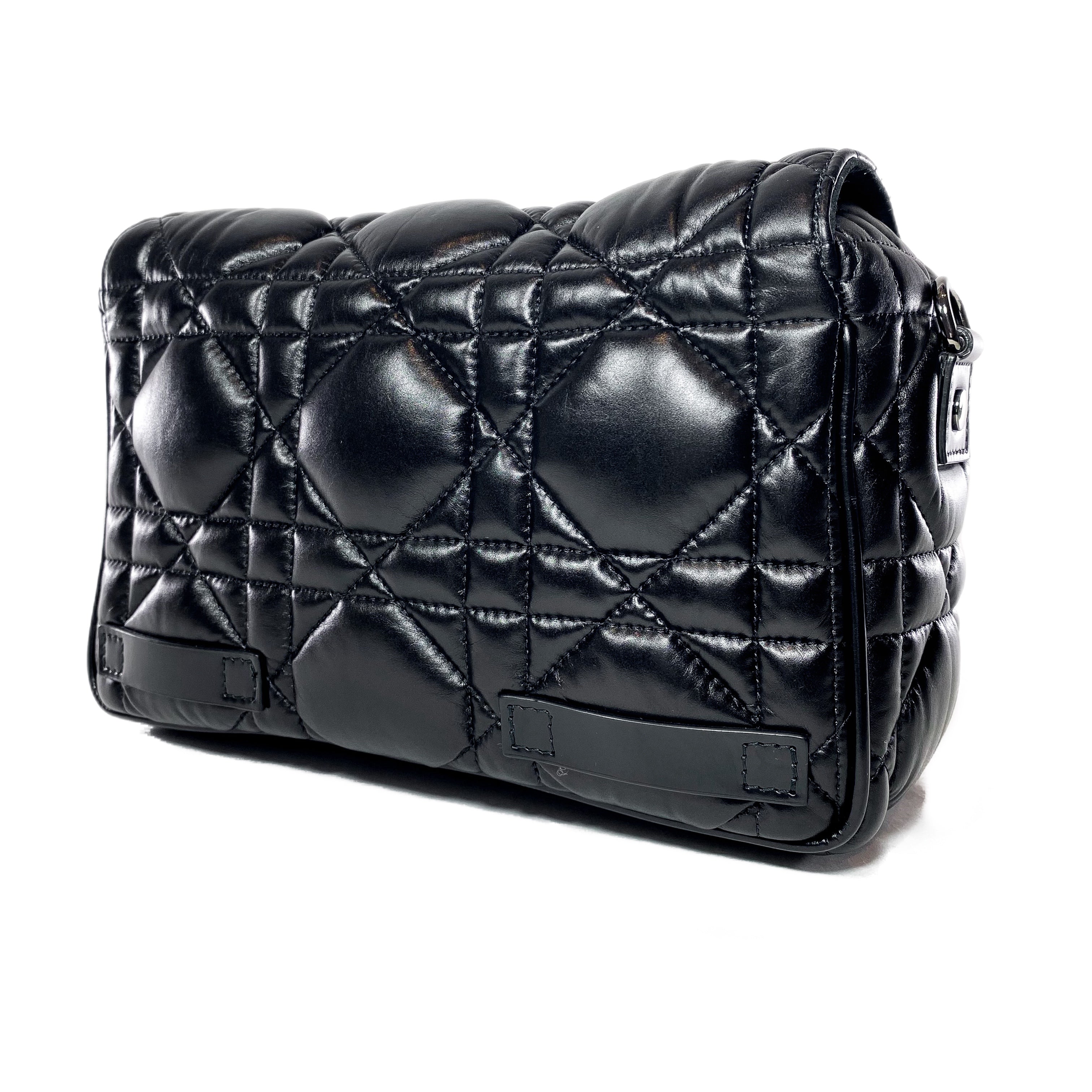 Dior Black Small Macrocannage Diorcamp Messenger Bag