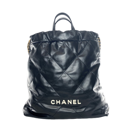 Chanel 22 Black Quilted Backpack