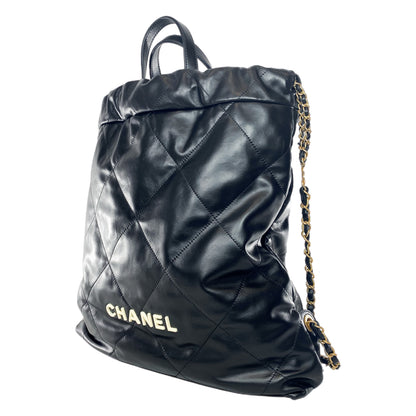 chanel black quilted leather large backpack Chanel 22 Black Quilted Backpack – Consign of the Times ™