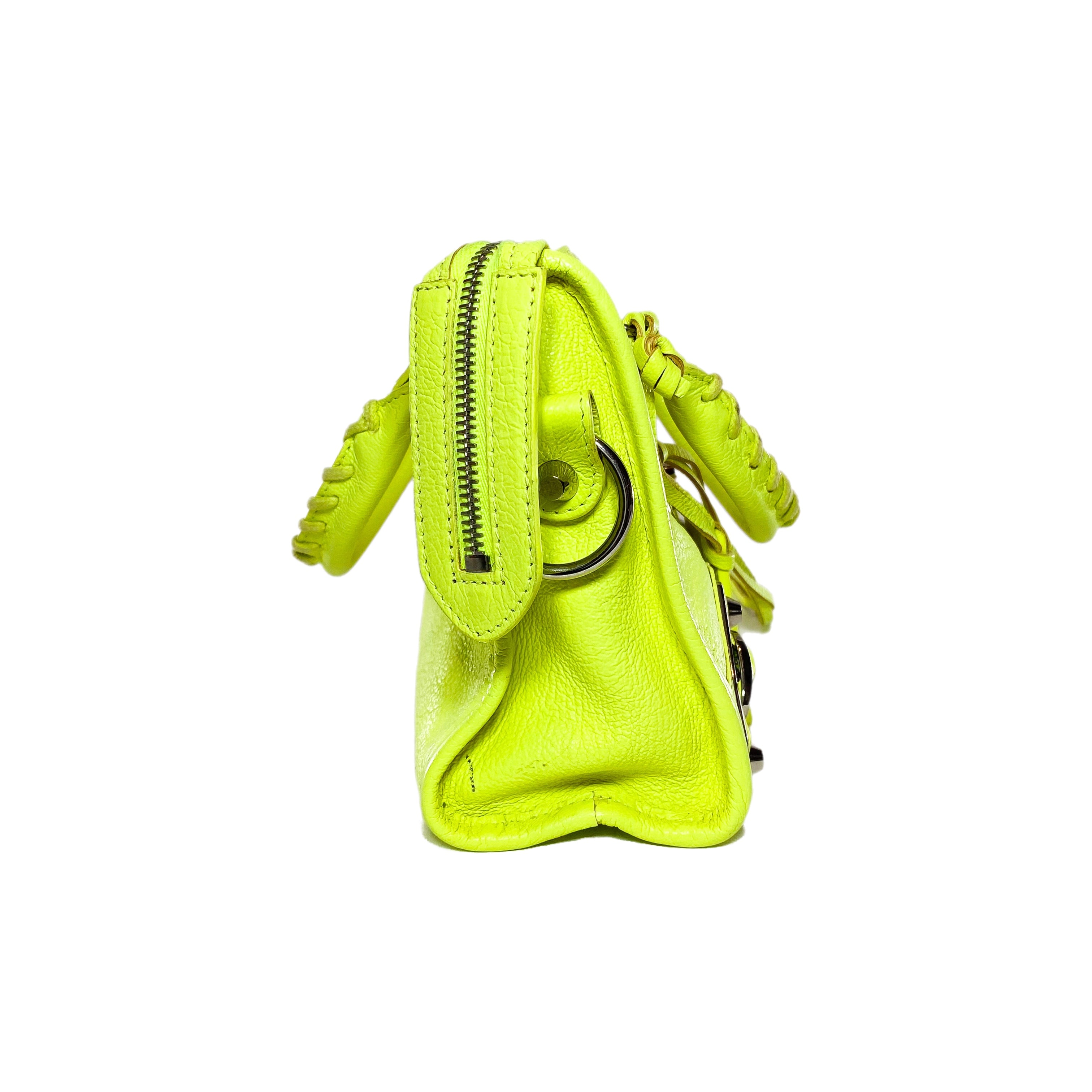 Balenciaga Neon Yellow Mini City Bag
