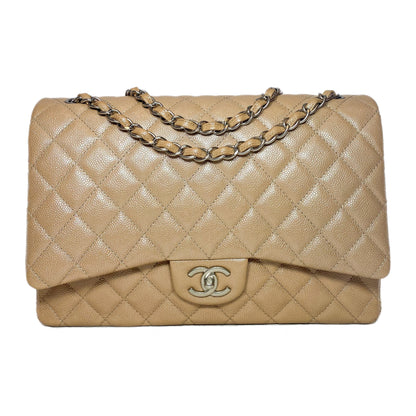 Chanel Maxi Iridescent Beige Flap Bag