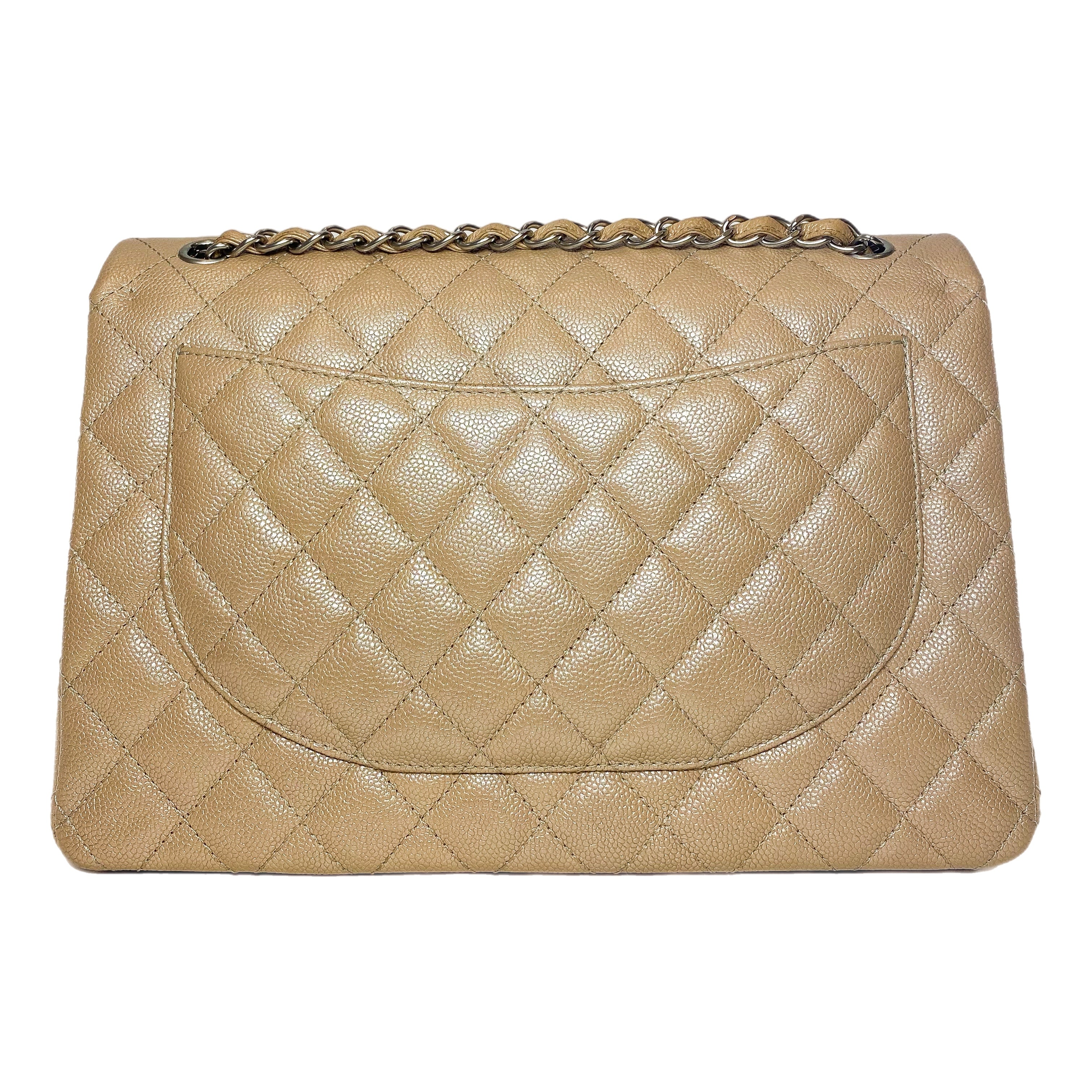 Chanel Maxi Iridescent Beige Flap Bag