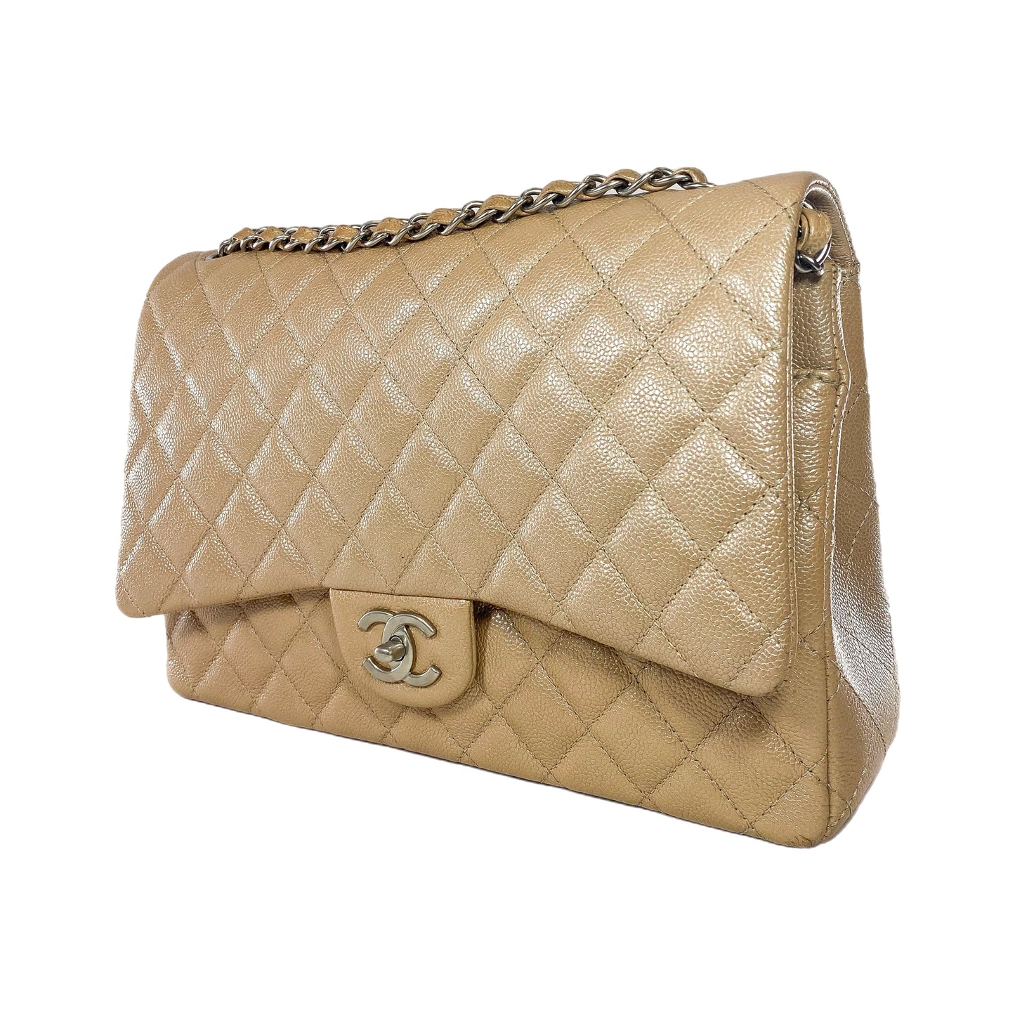 Chanel Maxi Iridescent Beige Flap Bag