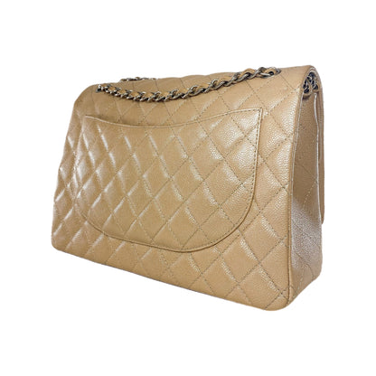 Chanel Maxi Iridescent Beige Flap Bag