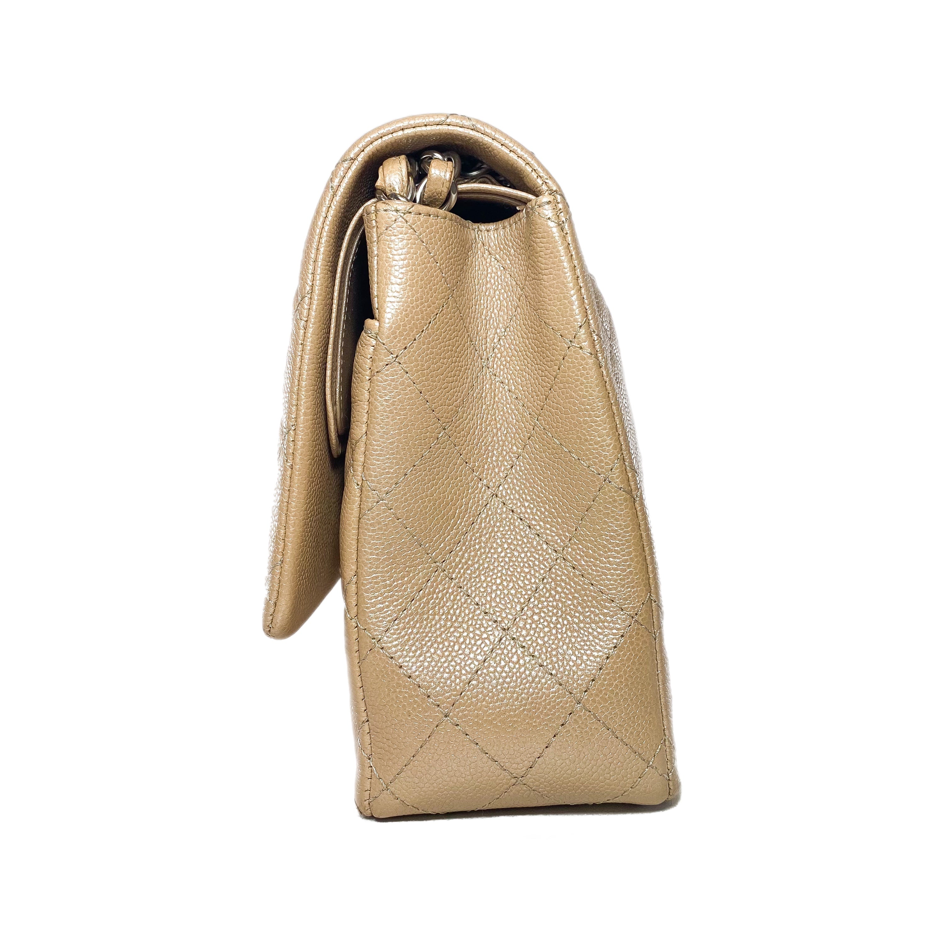 Chanel Maxi Iridescent Beige Flap Bag