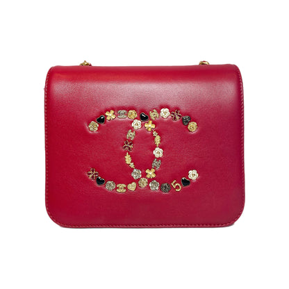 Chanel Raspberry Lucky Charms Crossbody Messenger Flap Bag
