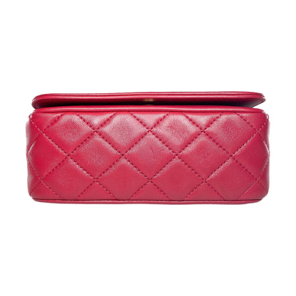 Chanel Raspberry Lucky Charms Crossbody Messenger Flap Bag