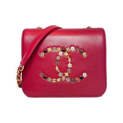 Chanel Raspberry Lucky Charms Crossbody Messenger Flap Bag