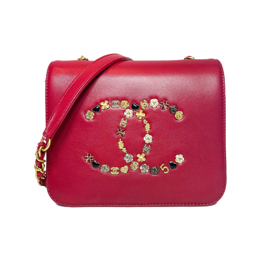 Chanel Raspberry Lucky Charms Crossbody Messenger Flap Bag