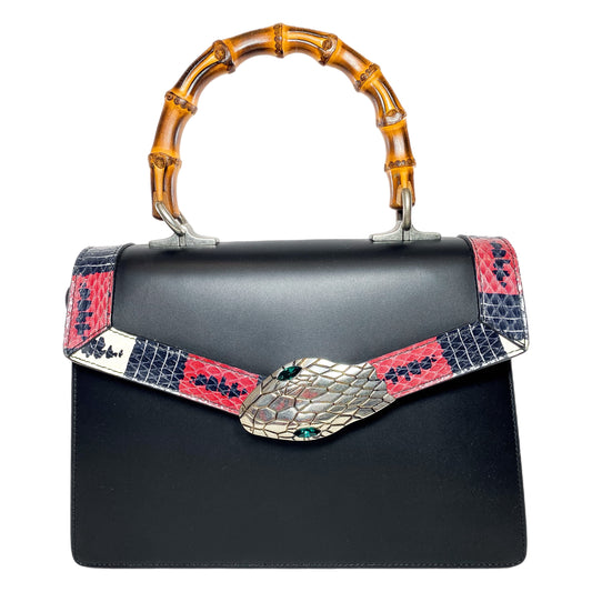 Gucci Black Snakeskin Lilith Top Handle Bag