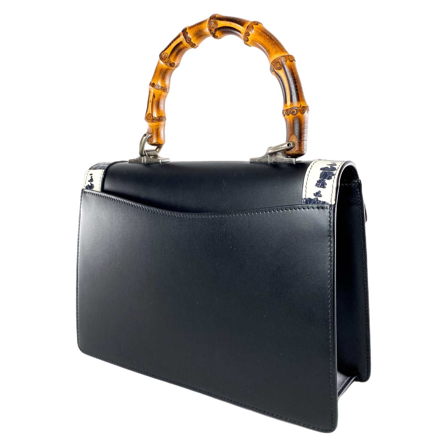 Gucci Black Snakeskin Lilith Top Handle Bag