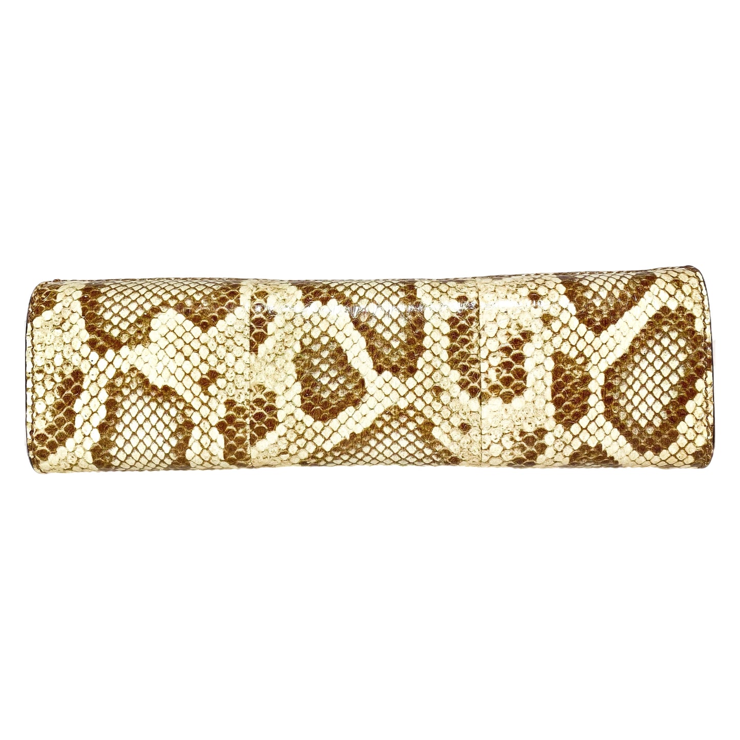 Gucci Natural Cream Brown Raffia Elaphe GG Small Ophidia Chain Shoulder Bag