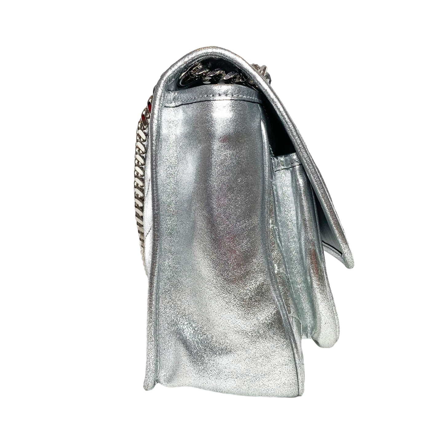 Saint Laurent Metallic Silver Nikki Medium Shoulder Bag