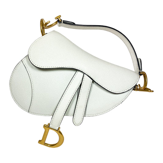 Dior White Mini Saddle Bag