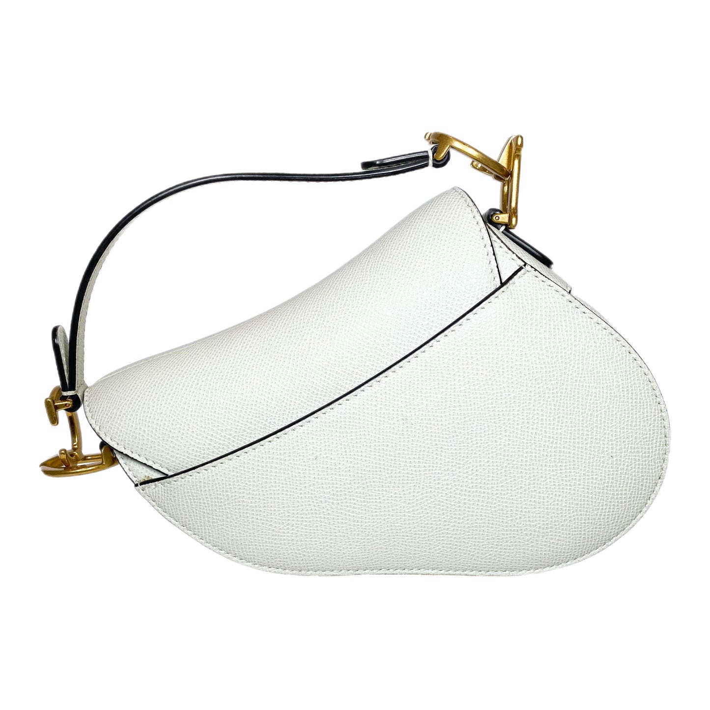 Dior White Mini Saddle Bag